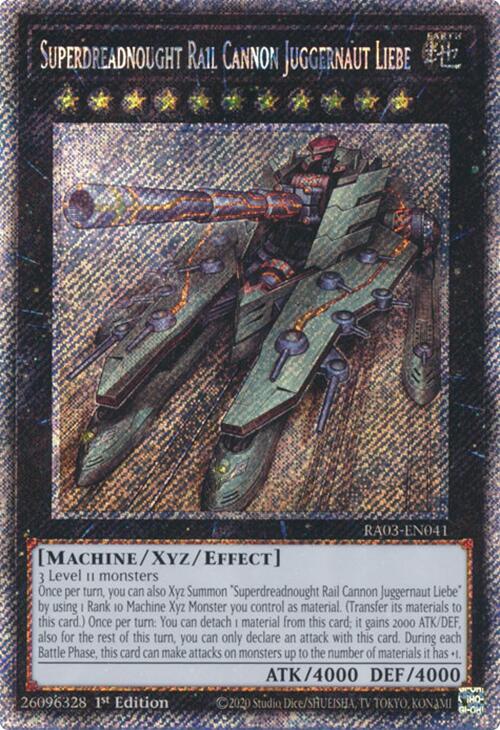 Superdreadnought Rail Cannon Juggernaut Liebe (Platinum Secret Rare) [RA03-EN041] Platinum Secret Rare | Cracking-Singles