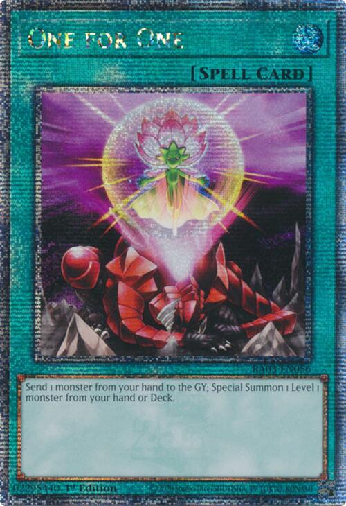 One for One (Quarter Century Secret Rare) [RA03-EN056] Quarter Century Secret Rare | Cracking-Singles