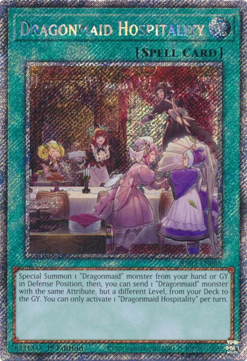 Dragonmaid Hospitality (Platinum Secret Rare) [RA03-EN068] Platinum Secret Rare | Cracking-Singles