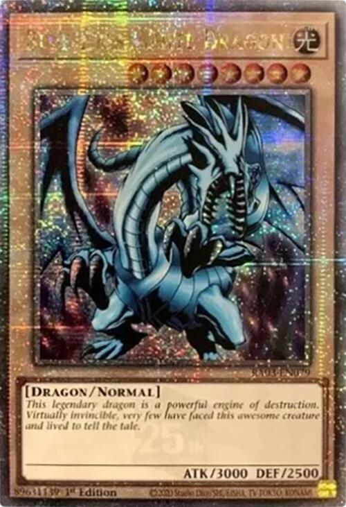 Blue-Eyes White Dragon (Quarter Century Secret Rare) [RA03-EN079] Quarter Century Secret Rare | Cracking-Singles