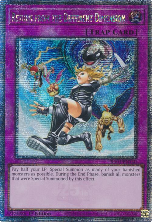 Return from the Different Dimension (Quarter Century Secret Rare) [RA03-EN140] Quarter Century Secret Rare | Cracking-Singles