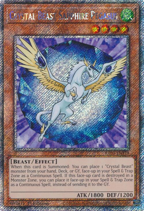 Crystal Beast Sapphire Pegasus (Platinum Secret Rare) [RA03-EN179] Platinum Secret Rare | Cracking-Singles