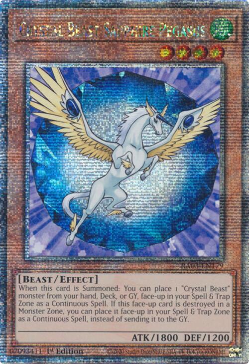 Crystal Beast Sapphire Pegasus (Quarter Century Secret Rare) [RA03-EN179] Quarter Century Secret Rare | Cracking-Singles