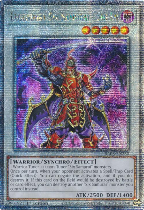 Legendary Six Samurai - Shi En (Quarter Century Secret Rare) [RA03-EN250] Quarter Century Secret Rare | Cracking-Singles