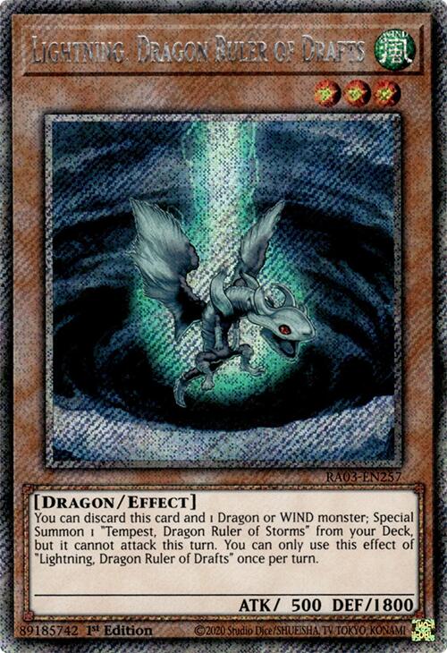 Lightning, Dragon Ruler of Drafts (Platinum Secret Rare) [RA03-EN257] Platinum Secret Rare | Cracking-Singles