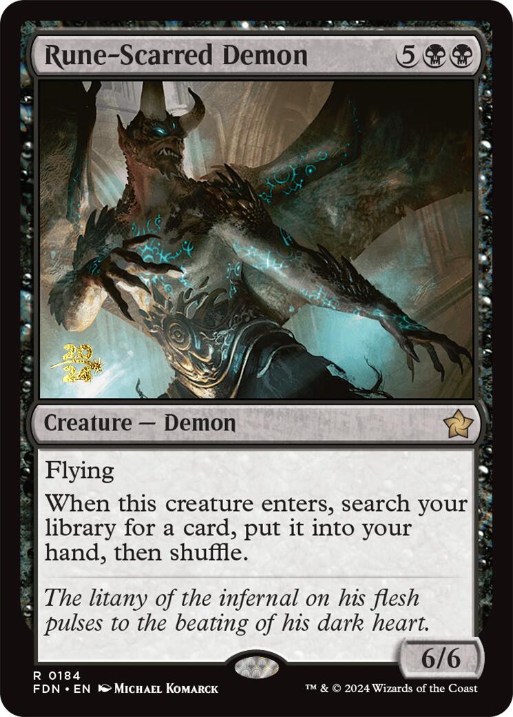 Rune-Scarred Demon [Foundations Prerelease Promos] | Cracking-Singles