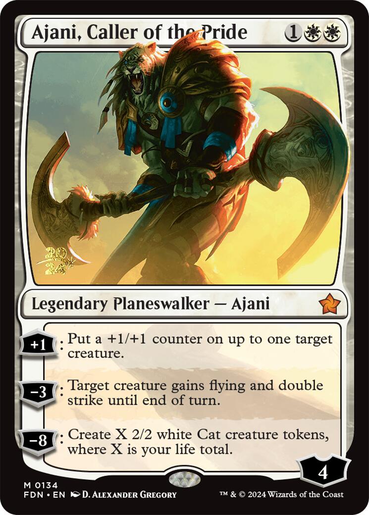 Ajani, Caller of the Pride [Foundations Prerelease Promos] | Cracking-Singles