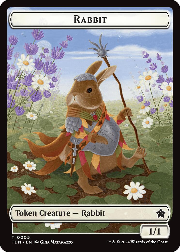 Rabbit // Soldier Double-Sided Token [Foundations Tokens] | Cracking-Singles