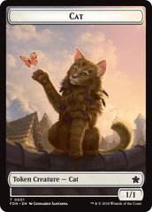 Spirit // Cat (0001) Doubled-Sided Token [Foundations Tokens] | Cracking-Singles