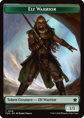 Elf Warrior // Raccoon Doubled-Sided Token [Foundations Tokens] | Cracking-Singles