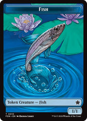 Faerie // Fish Doubled-Sided Token [Foundations Tokens] | Cracking-Singles