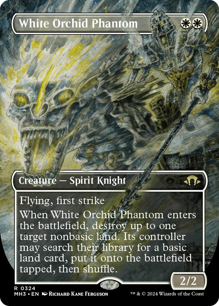 White Orchid Phantom (Borderless) [Modern Horizons 3] | Cracking-Singles