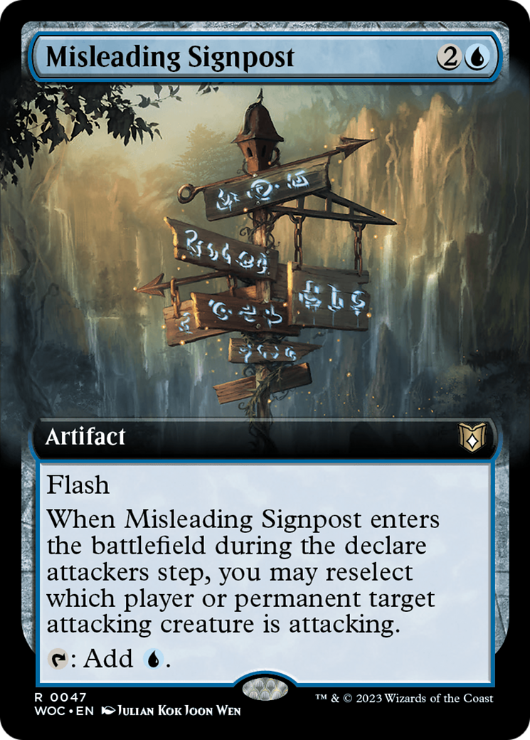 Misleading Signpost (Extended Art) [Wilds of Eldraine Commander] | Cracking-Singles