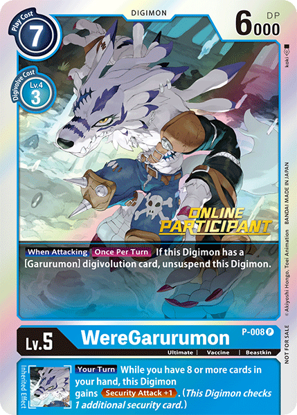 WereGarurumon [P-008] (Online Regional - Participant) [Promotional Cards] | Cracking-Singles