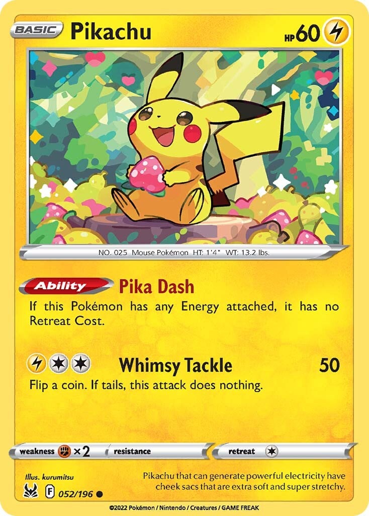 Pikachu (052/196) [Sword & Shield: Lost Origin] | Cracking-Singles