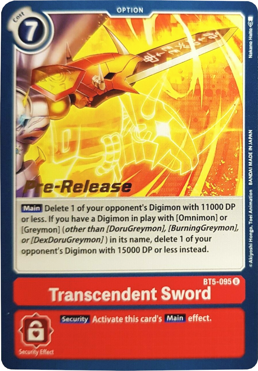 Transcendent Sword [BT5-095] [Battle of Omni Pre-Release Promos] | Cracking-Singles