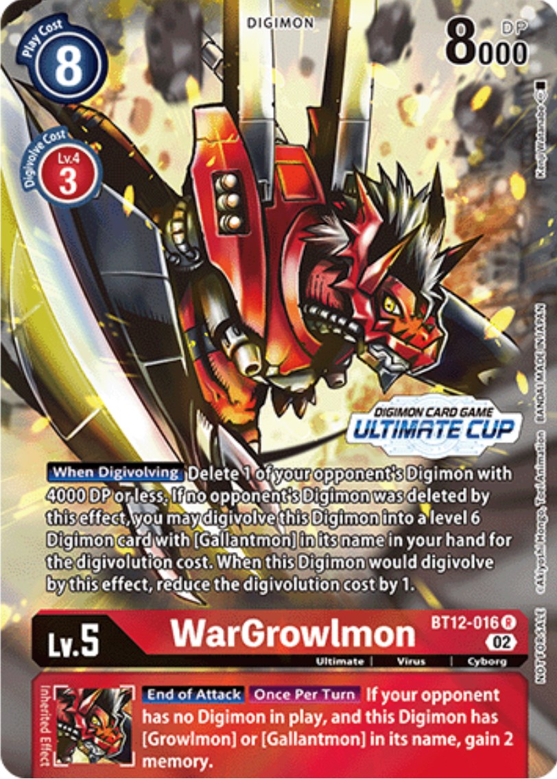 WarGrowlmon [BT12-016] (Ultimate Cup) [Across Time Promos] | Cracking-Singles