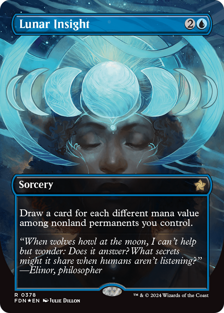 Lunar Insight (Borderless) (Mana Foil) [Foundations] | Cracking-Singles