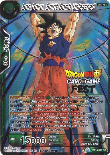 Son Goku, Spirit Bomb Unleashed (Card Game Fest 2022) (BT14-071) [Tournament Promotion Cards] | Cracking-Singles