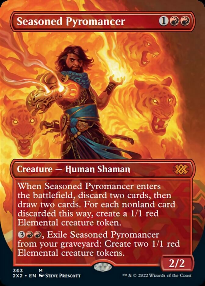 Seasoned Pyromancer (Borderless Alternate Art) [Double Masters 2022] | Cracking-Singles