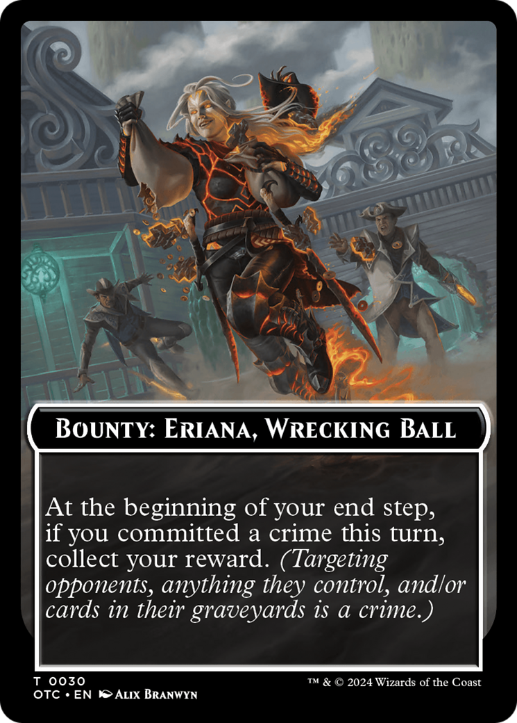 Bounty: Eriana, Wrecking Ball // Bounty Rules Double-Sided Token [Outlaws of Thunder Junction Commander Tokens] | Cracking-Singles