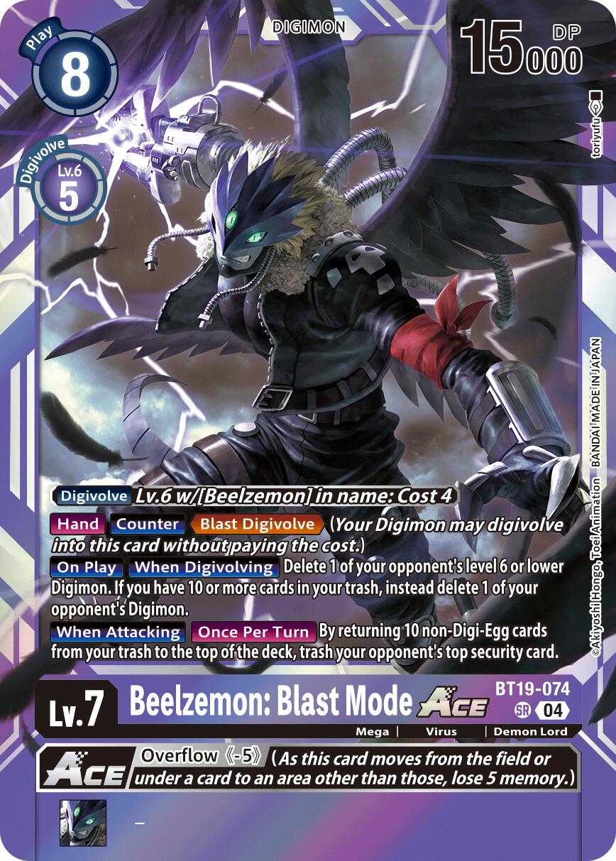 Beelzemon: Blast Mode ACE [BT19-074] [Release Special Booster Ver.2.5] | Cracking-Singles