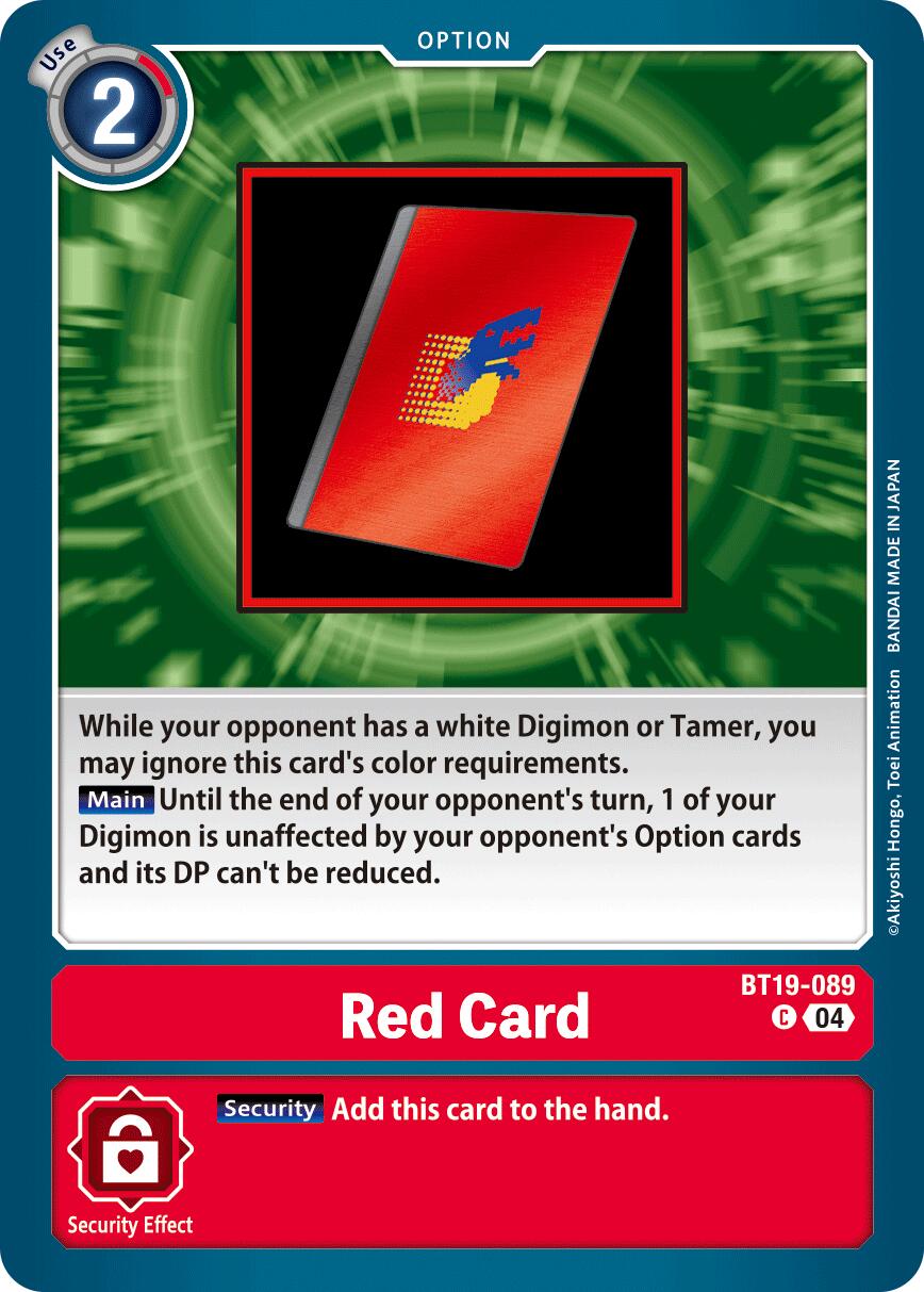 Red Card [BT19-089] [Release Special Booster Ver.2.5] | Cracking-Singles