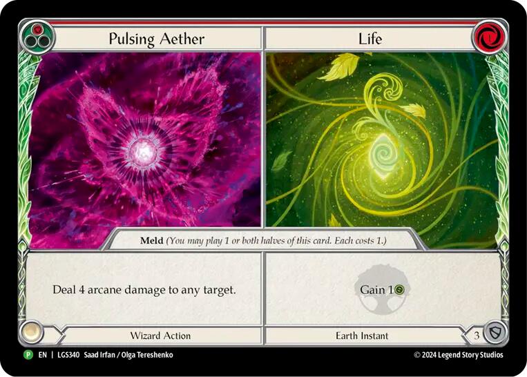 Pulsing Aether // Life [LGS340] (Promo)  Cold Foil | Cracking-Singles