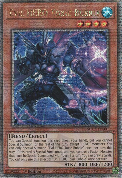 Evil HERO Toxic Bubble (Quarter Century Secret Rare) [SUDA-EN001] Quarter Century Secret Rare | Cracking-Singles