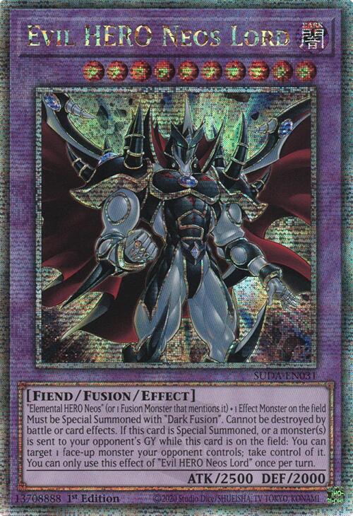 Evil HERO Neos Lord (Quarter Century Secret Rare) [SUDA-EN031] Quarter Century Secret Rare | Cracking-Singles