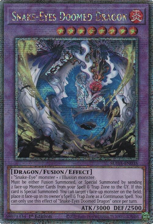 Snake-Eyes Doomed Dragon (Quarter Century Secret Rare) [SUDA-EN035] Quarter Century Secret Rare | Cracking-Singles