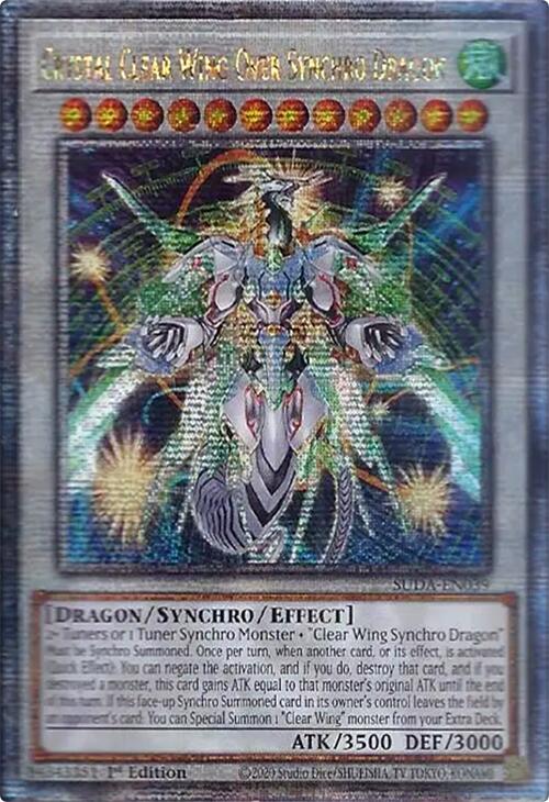 Crystal Clear Wing Over Synchro Dragon (Quarter Century Secret Rare) [SUDA-EN039] Quarter Century Secret Rare | Cracking-Singles