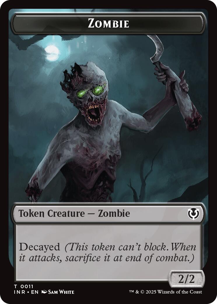 Zombie (0011) // Zombie (0012) Double-Sided Token [Innistrad Remastered Tokens] | Cracking-Singles