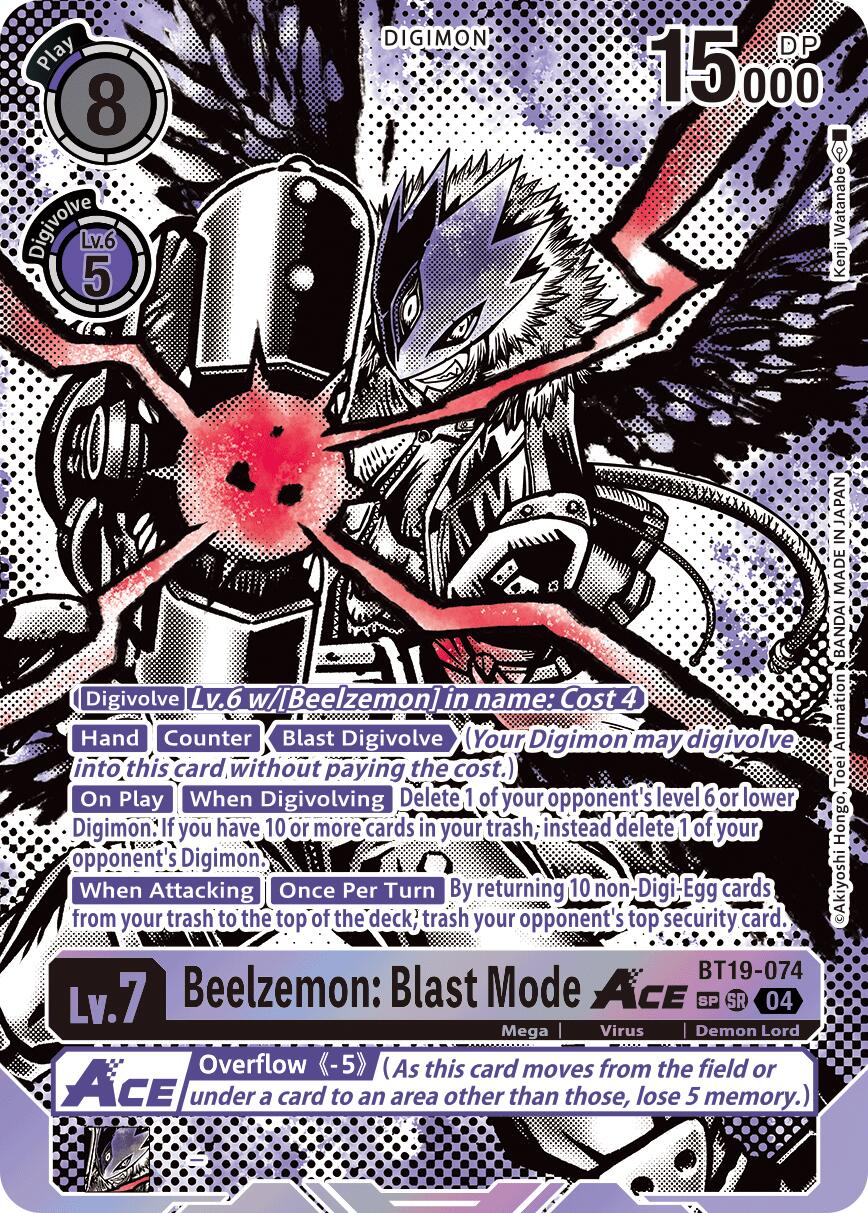 Beelzemon: Blast Mode ACE [BT19-074] (Textured) [Release Special Booster Ver.2.5] | Cracking-Singles