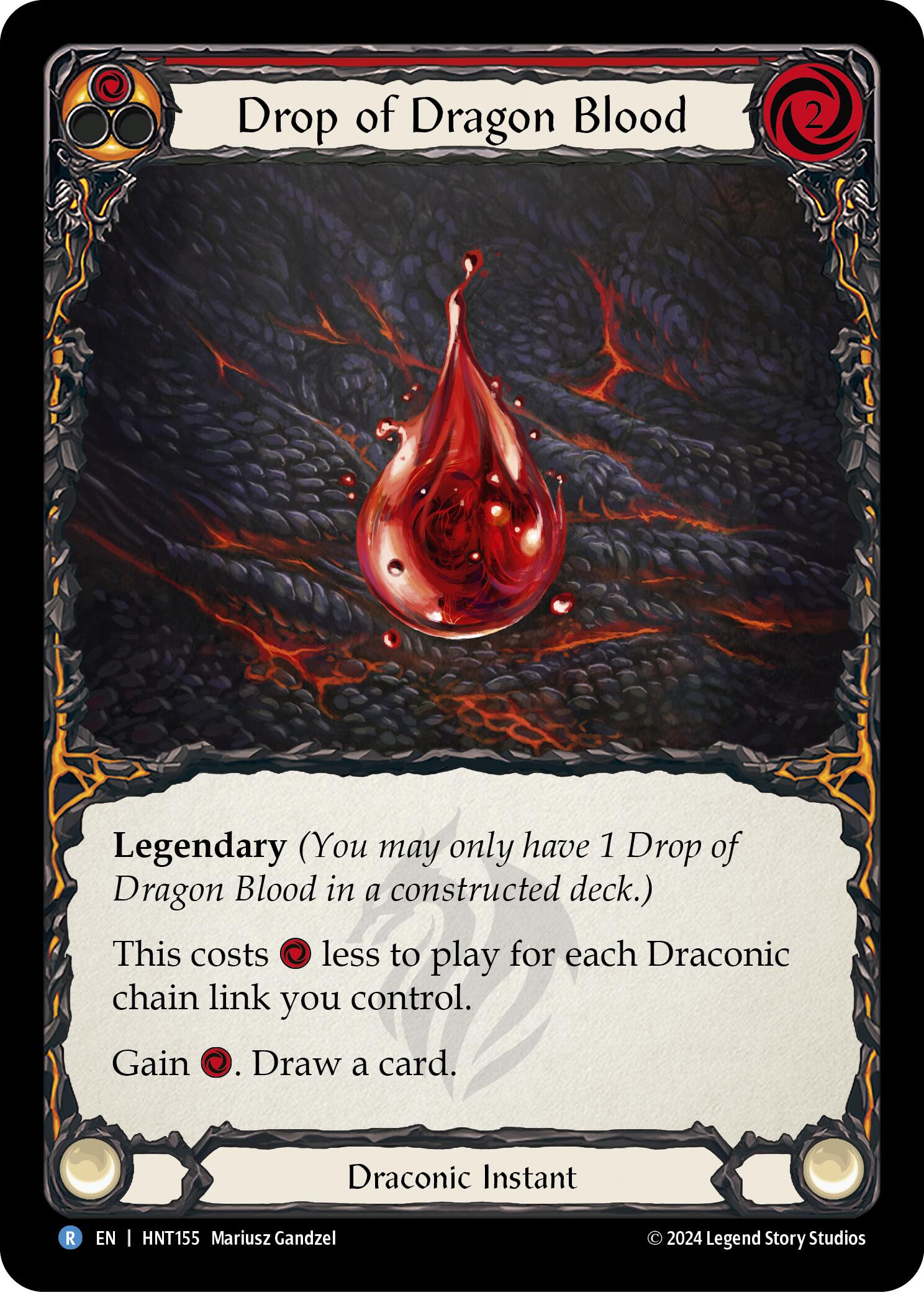 Drop of Dragon Blood (Red) [HNT155] (The Hunted)  Rainbow Foil | Cracking-Singles