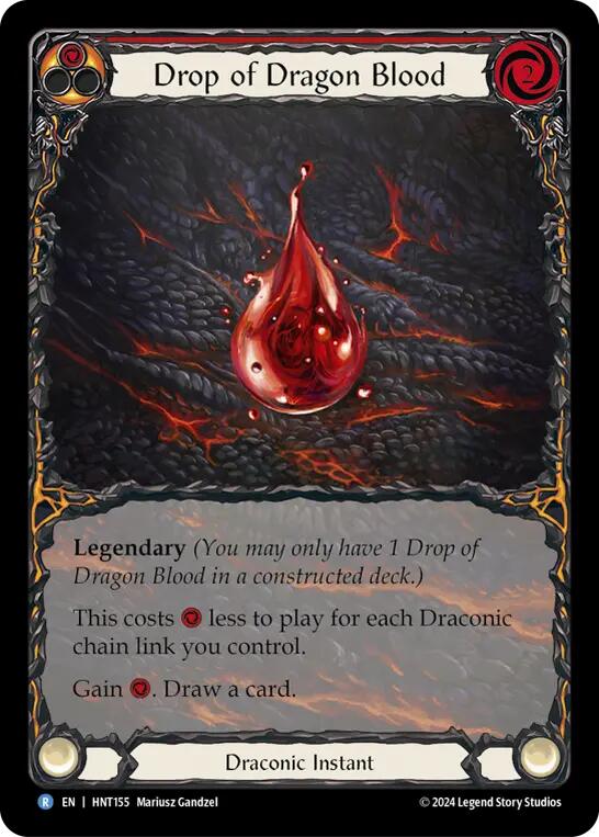 Drop of Dragon Blood (Red) (Extended Art) [HNT155] (The Hunted)  Rainbow Foil | Cracking-Singles