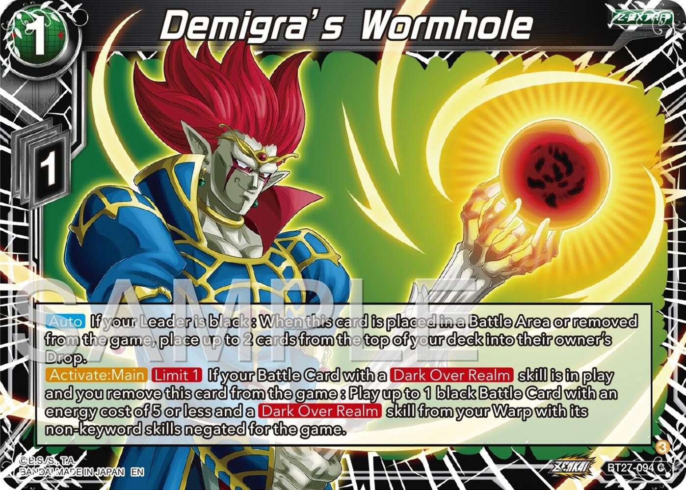 Demigra's Wormhole (BT27-094) [History of Z] | Cracking-Singles