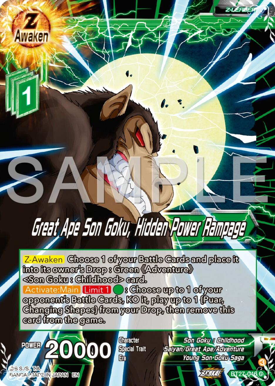 Great Ape Son Goku, Hidden Power Rampage (BT27-046) [History of Z] | Cracking-Singles