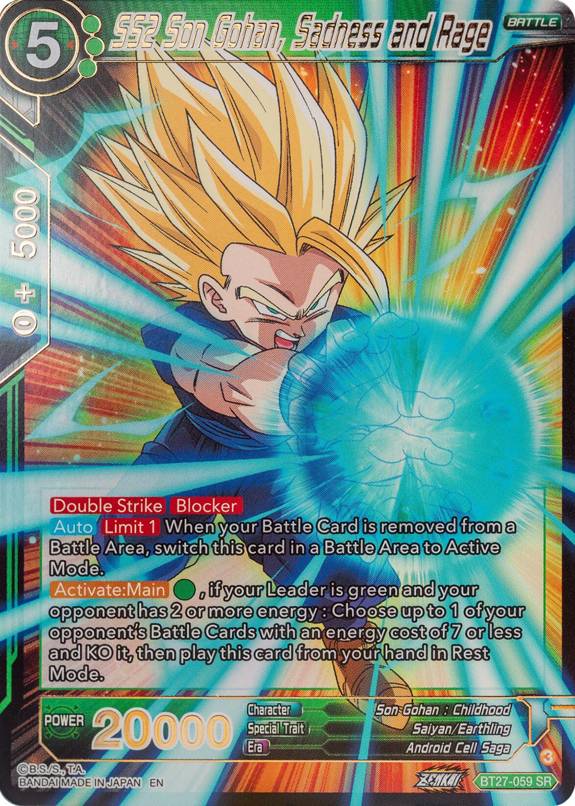 SS2 Son Gohan, Sadness and Rage (BT27-059) [History of Z] | Cracking-Singles