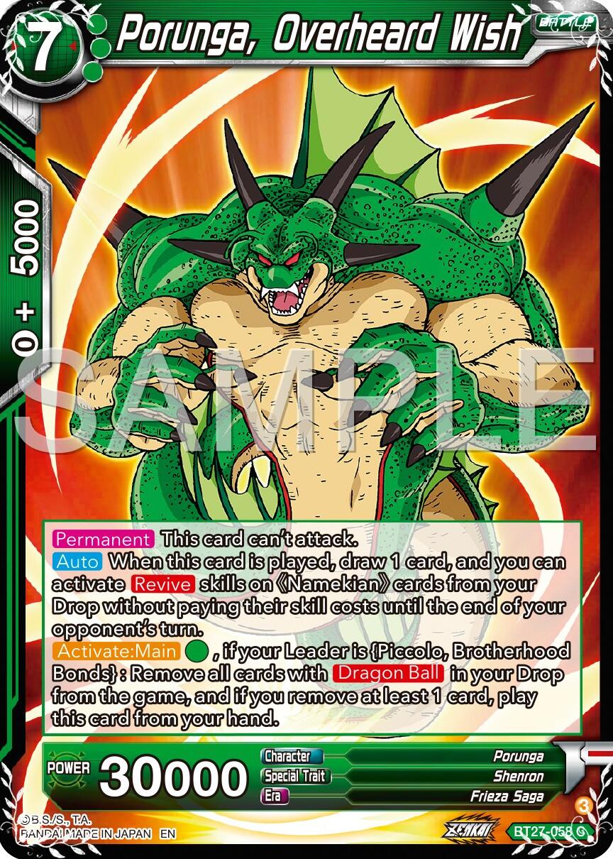 Porunga, Overheard Wish (BT27-058) [History of Z] | Cracking-Singles