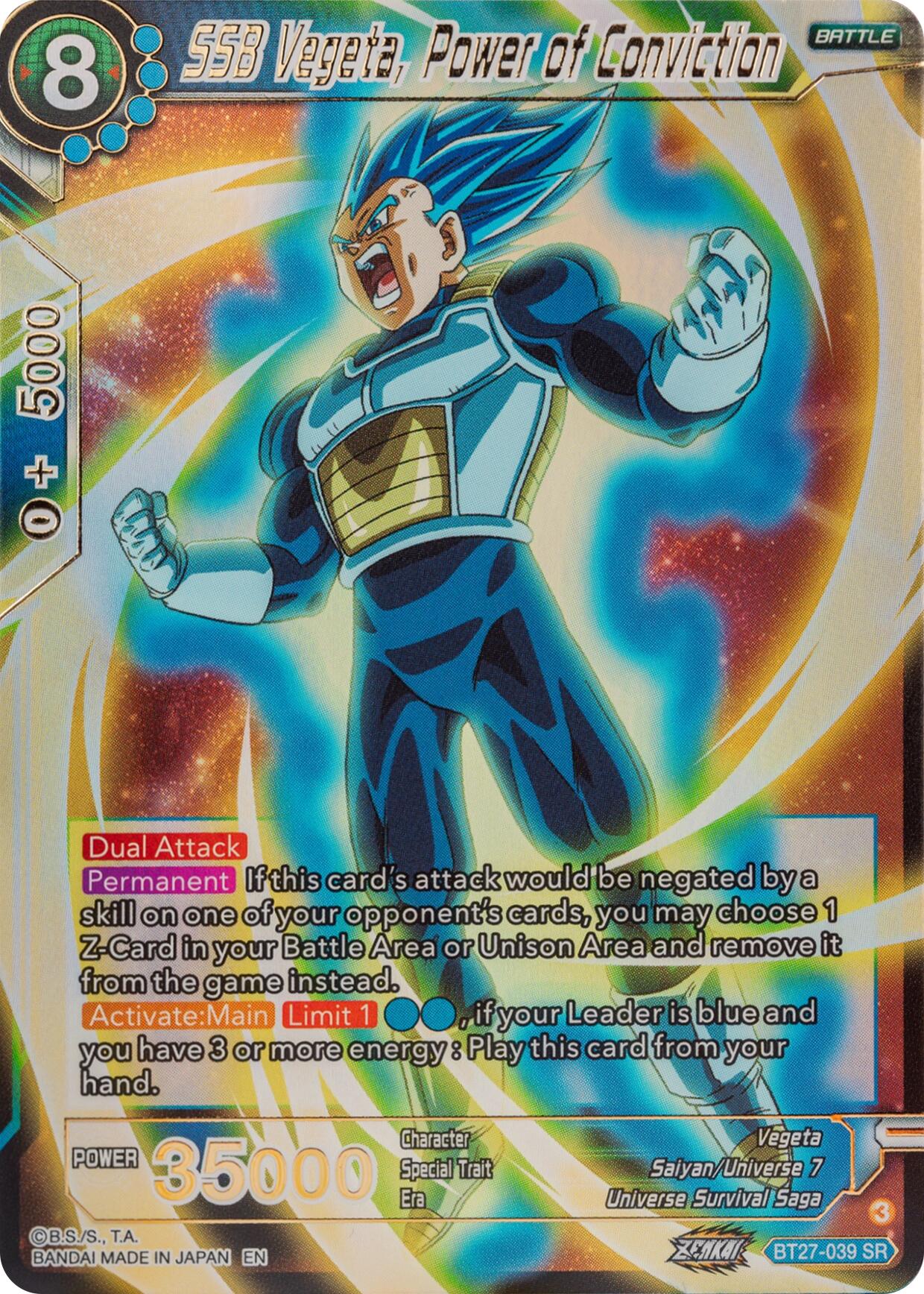 SSB Vegeta, Power of Conviction (BT27-039) [History of Z] | Cracking-Singles