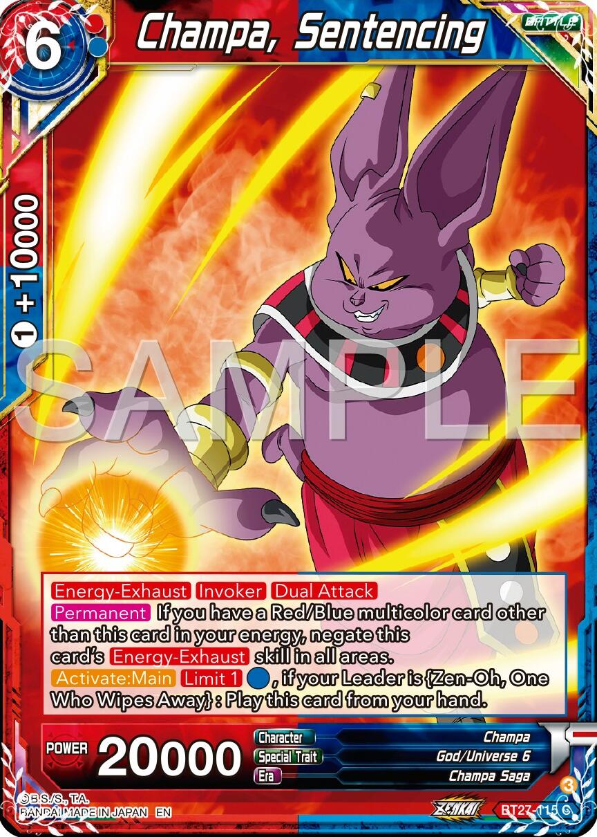 Champa, Sentencing (BT27-115) [History of Z] | Cracking-Singles