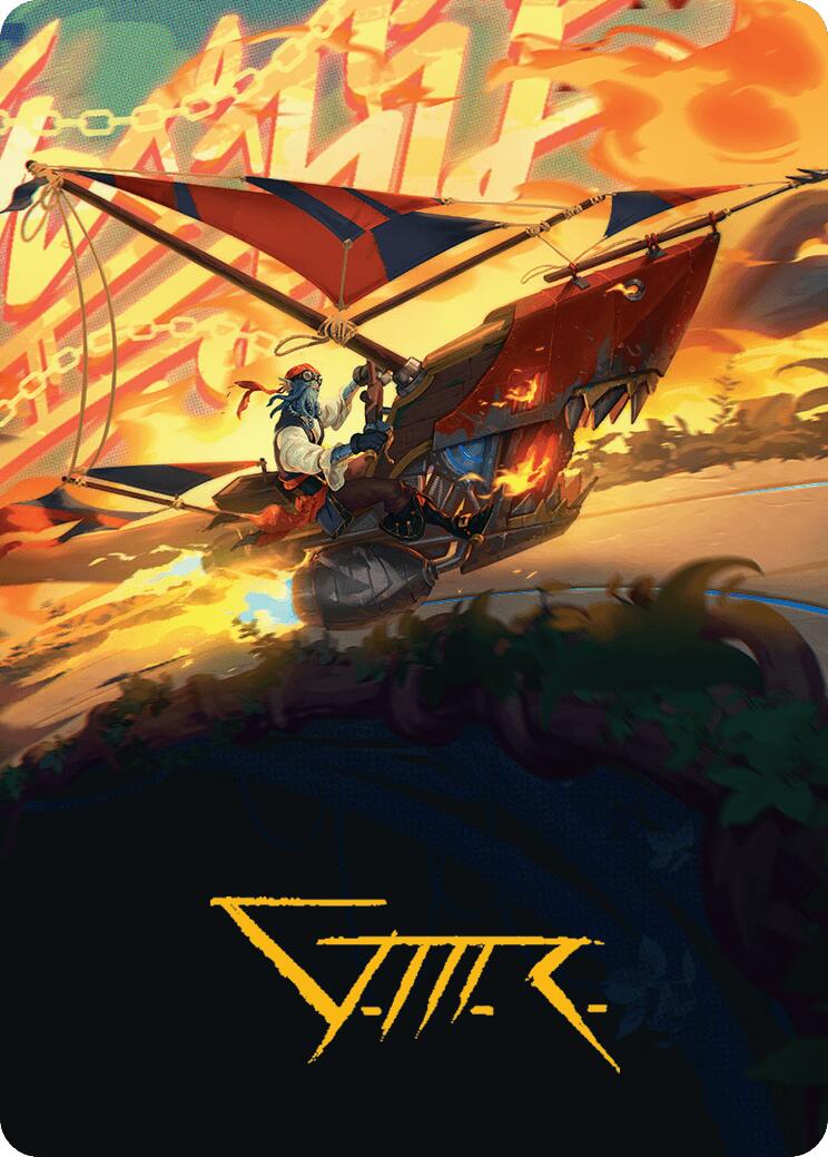 Boosted Sloop Art Card (Gold-Stamped Signature) [Aetherdrift Art Series] | Cracking-Singles