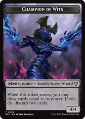 Champion of Wits // Zombie (0003) Double-Sided Token [Aetherdrift Tokens] | Cracking-Singles