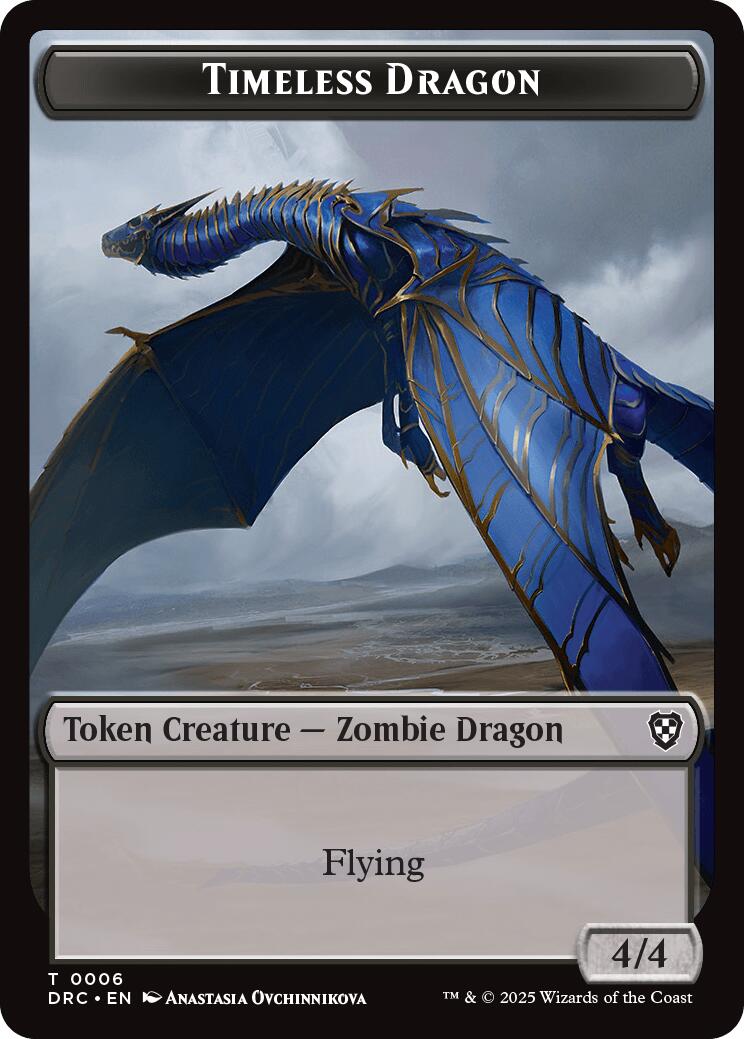 Timeless Dragon // Zombie (0007) Double-Sided Token [Aetherdrift Tokens] | Cracking-Singles