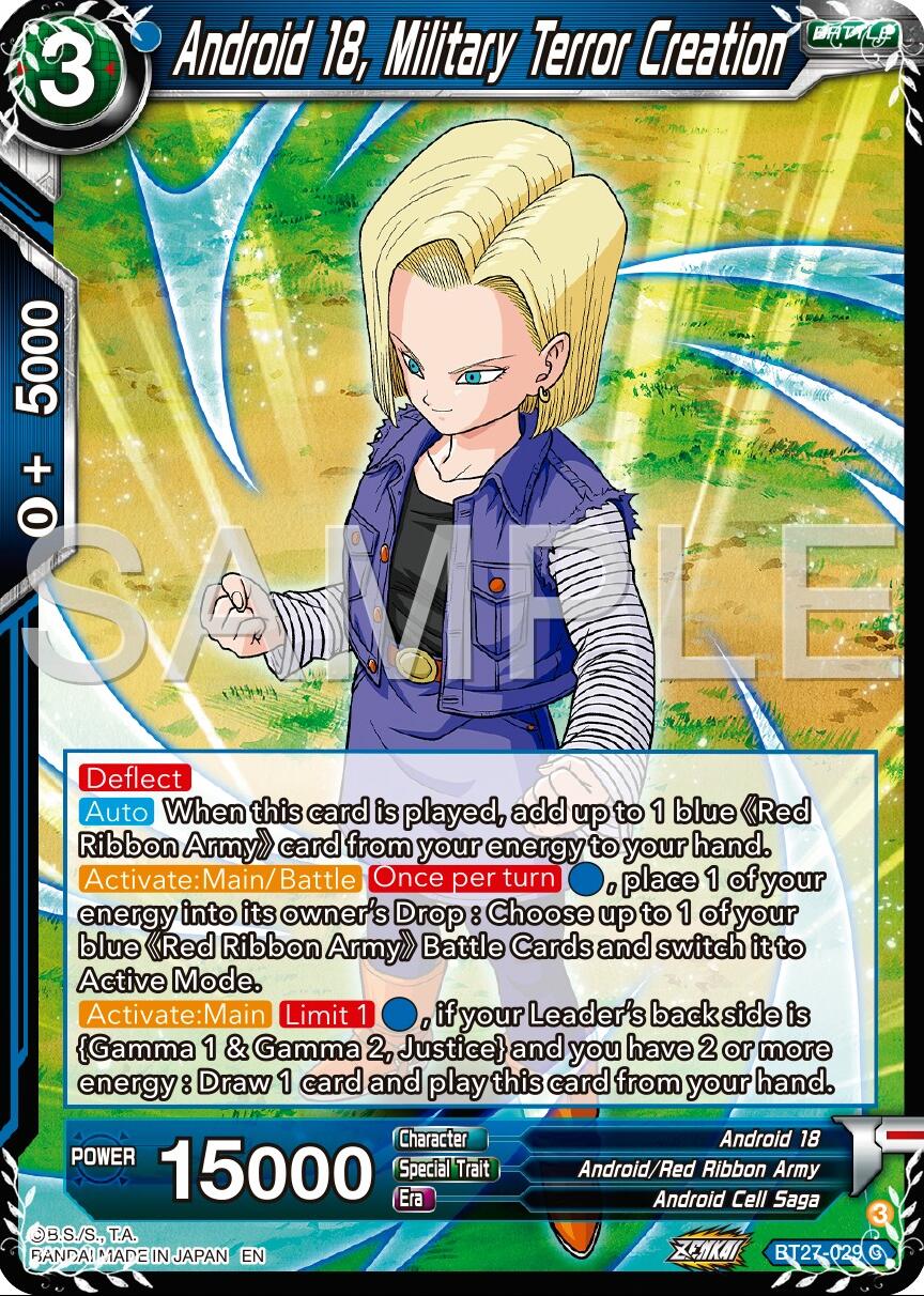 Android 18, Military Terror Creation (BT27-029) [History of Z] | Cracking-Singles