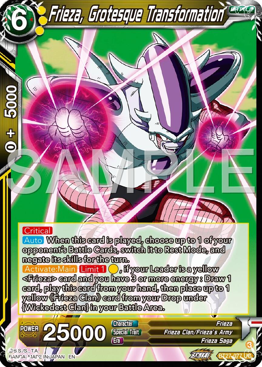 Frieza, Grotesque Transfornation (BT27-077) [History of Z] | Cracking-Singles