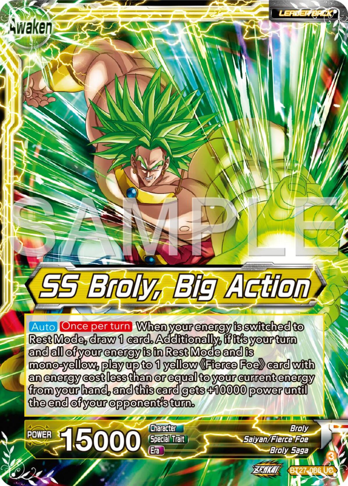 Broly // SS Broly, Big Action (BT27-066) [History of Z] | Cracking-Singles