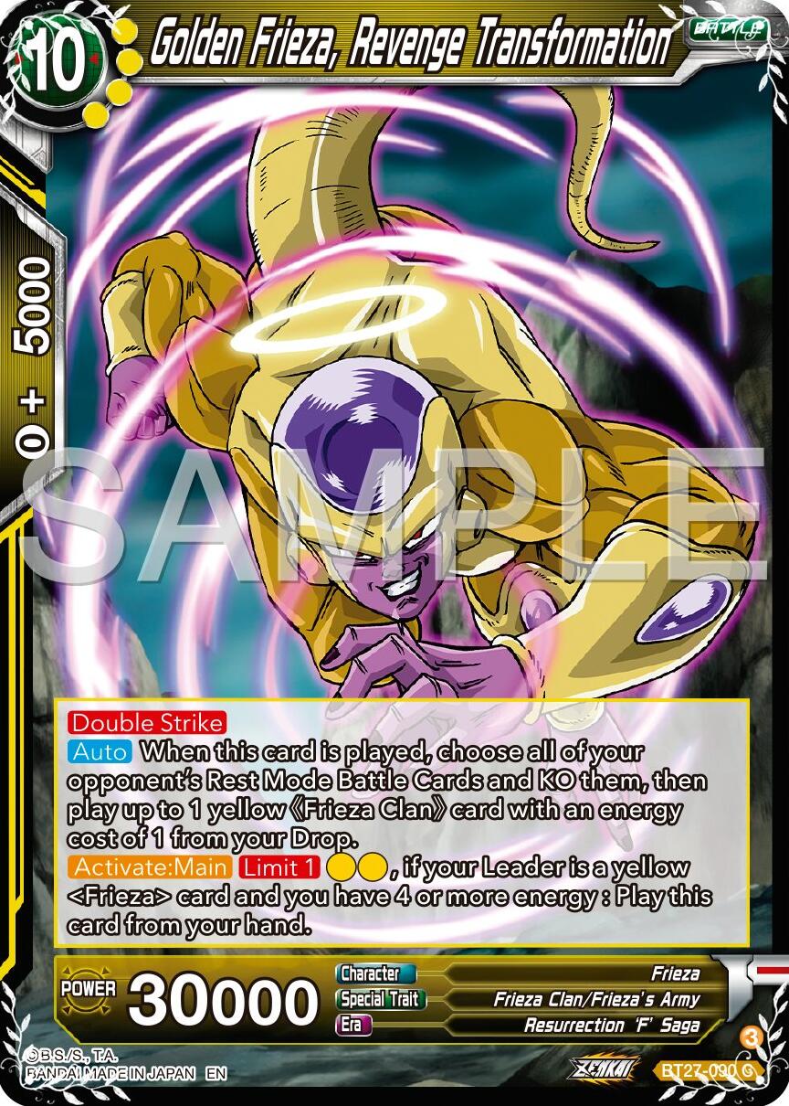 Golden Frieza, Revenge Transtormation (BT27-090) [History of Z] | Cracking-Singles