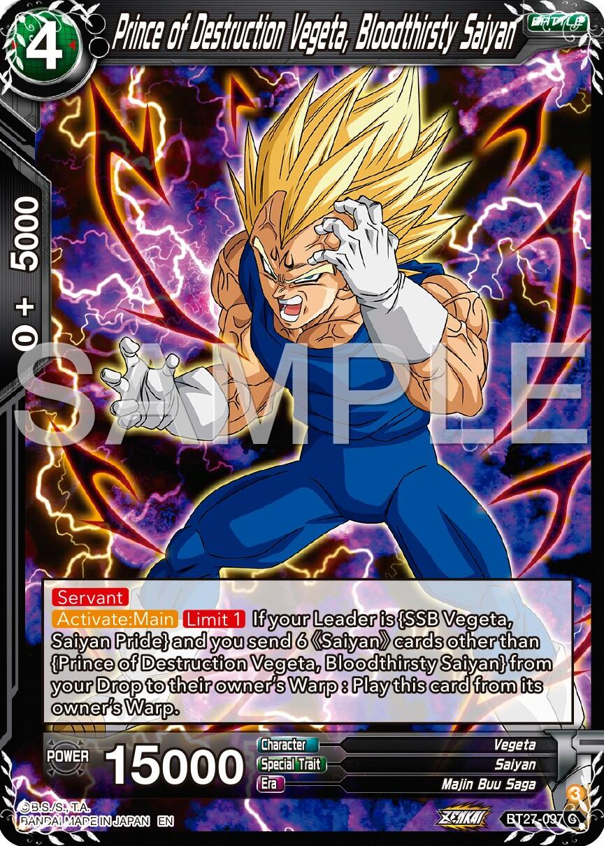 Prince of Destruction Vegeta, Bloodthirsty Saiyan (BT27-097) [History of Z] | Cracking-Singles